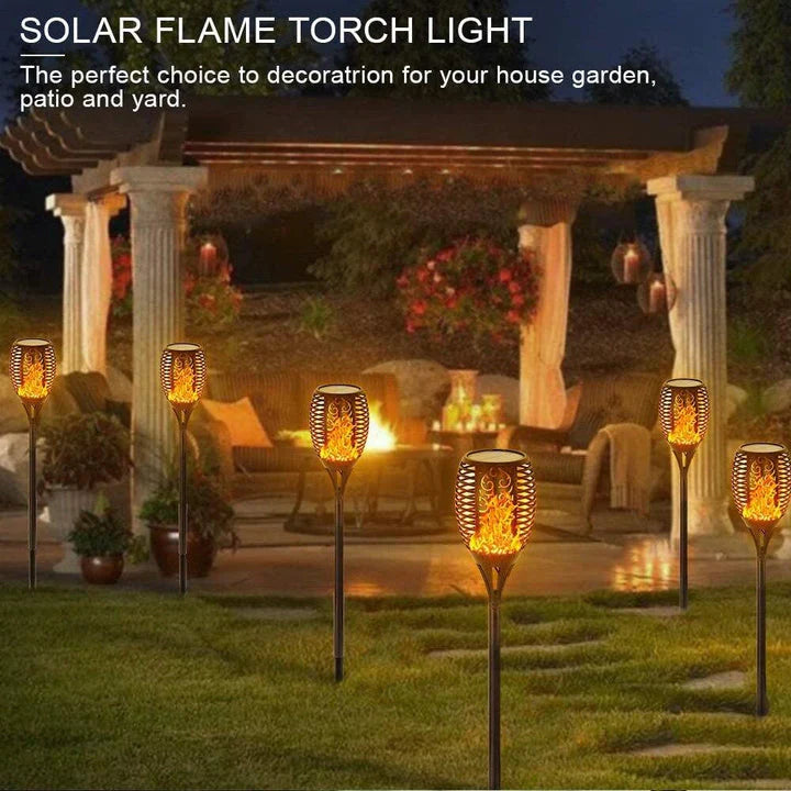 Set 10 x Lampa solara tip torta cu efect flacara