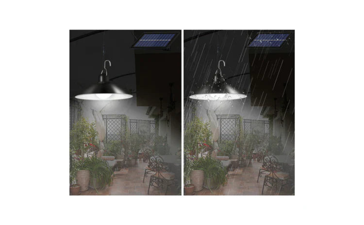 Set panou solar cu 2 becuri LED cu aplica, telecomanda, 50W