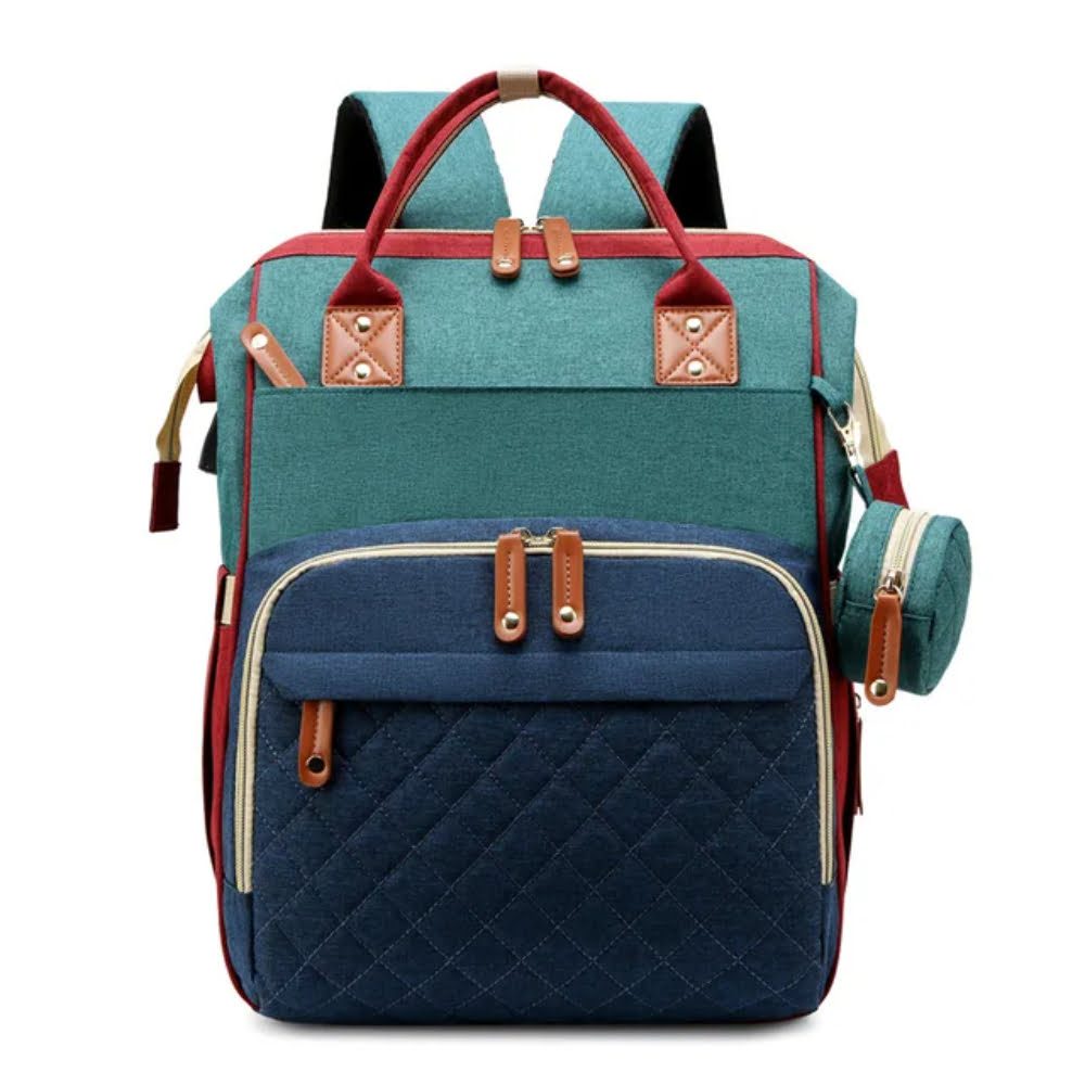 Geanta/rucsac,cu port USB si 14 compartimente, textil, 40 x 30 x 14 cm, multicolor