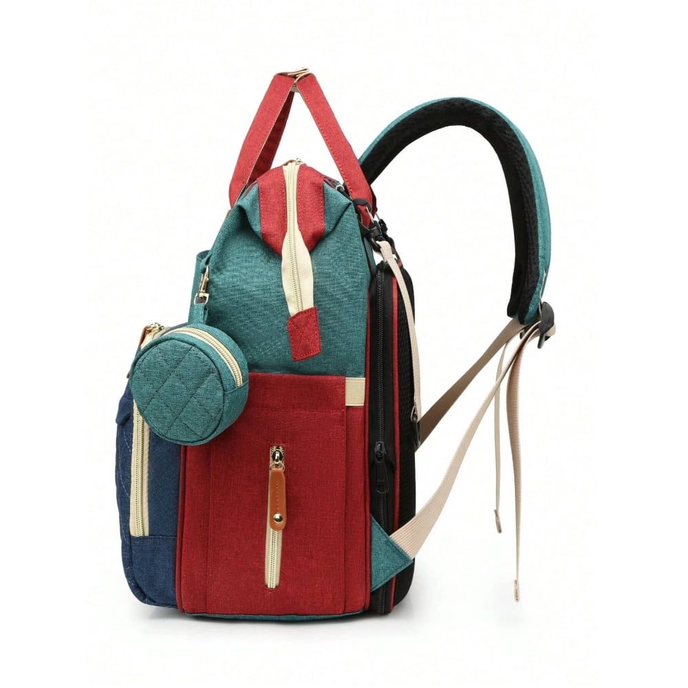 Geanta/rucsac,cu port USB si 14 compartimente, textil, 40 x 30 x 14 cm, multicolor