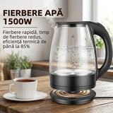 Fierbator electric din sticla 1.8L,oprire automata ,protectie la fierbere fara apa