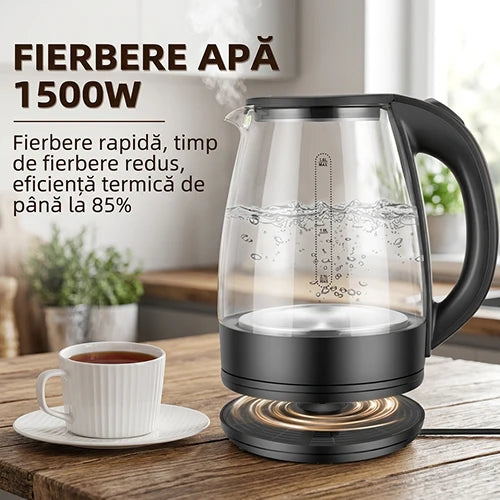 Fierbator electric din sticla 1.8L,oprire automata ,protectie la fierbere fara apa