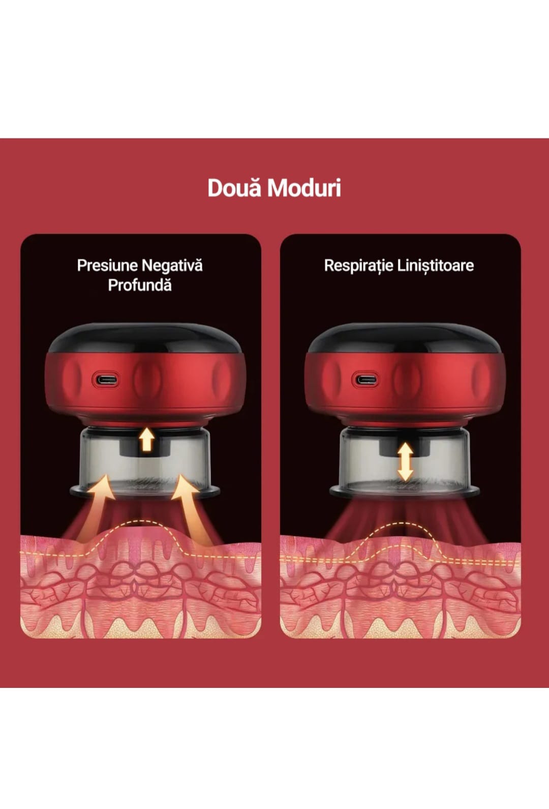 Aparat inteligent profesional de masaj cu ventuze electrice