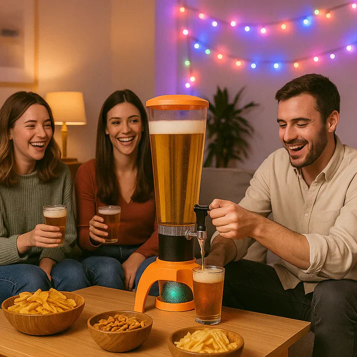 Dozator de bere cu Boxa Bluetooth, lumina LED RGB si Rezervor 3L