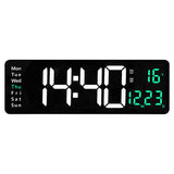 Ceas digital de perete cu afișaj LED mare 38.7cm – dată, temperatură, alarmă, ziua săptămânii, telecomandă inclusă