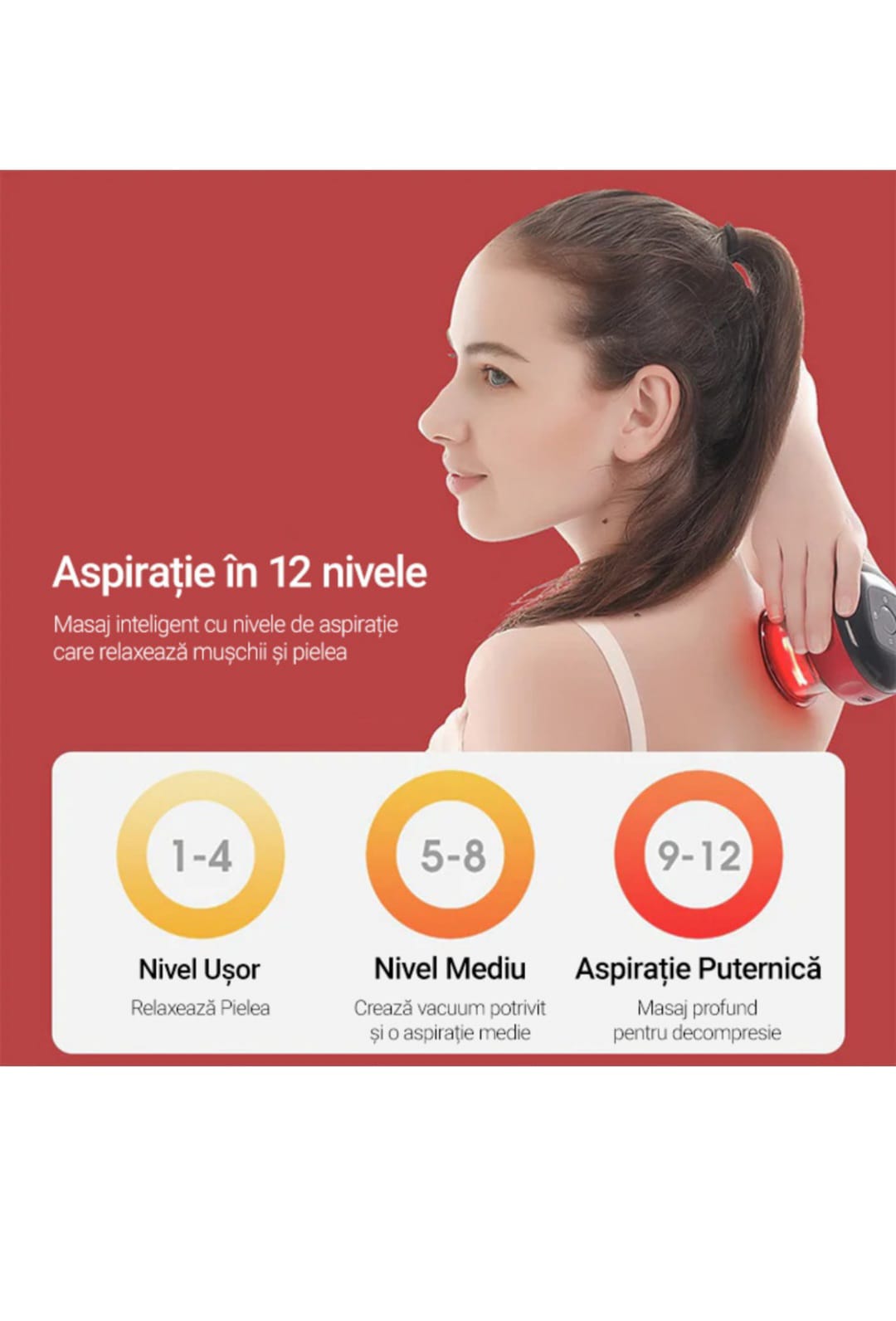 Aparat inteligent profesional de masaj cu ventuze electrice