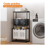 Cos de rufe metalic cu 3 nivele, 4 sectiuni, 124 x 57 x 44 cm