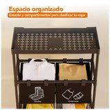 Cos de rufe metalic cu 3 nivele, 4 sectiuni, 124 x 57 x 44 cm