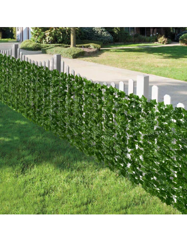 Gard artificial verde cu frunze, 300x100cm