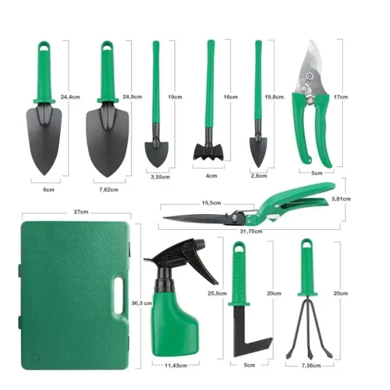 Set de scule de grădină, 10 accesorii pentru grădinărit, tăierea crengilor sau îngrijirea plantelor