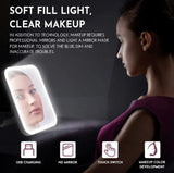 Oglinda de machiaj cu LED, ecran tactil, 3 tipuri de lumina, portabila, suport pliabil