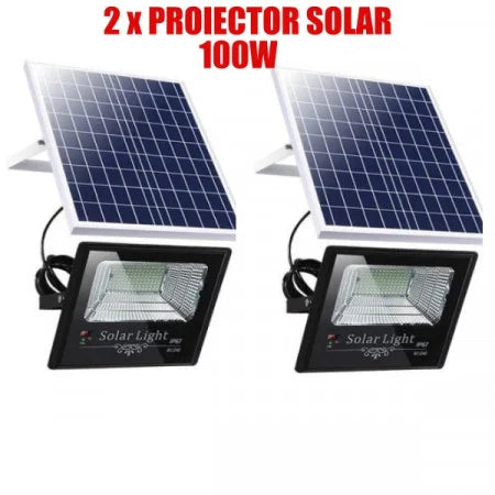 1+1 Proiector 100W , Panou Solar si telecomanda cu functii multiple