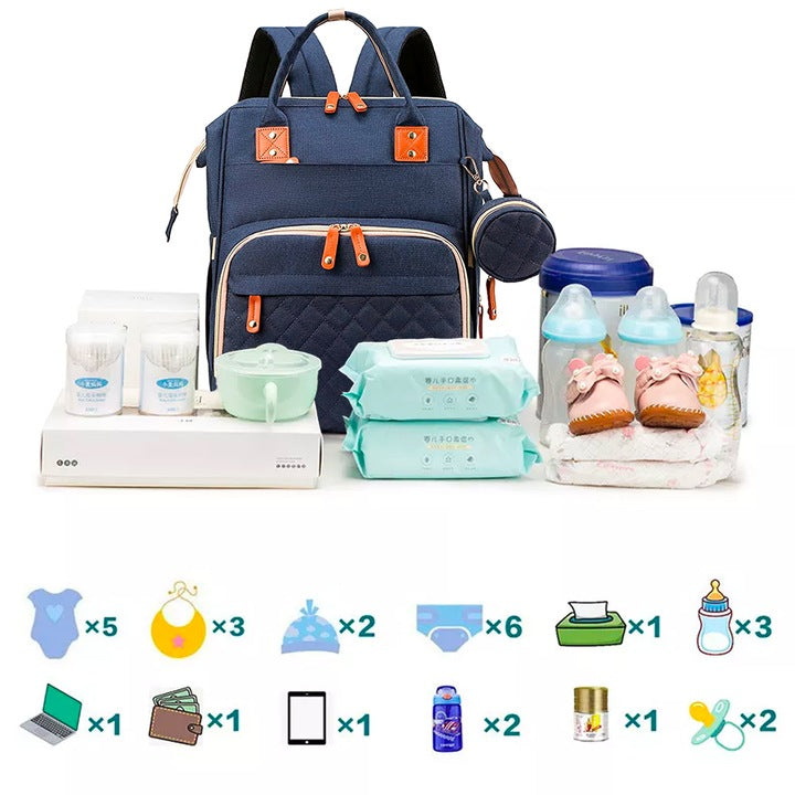 Geanta/rucsac,cu port USB si 14 compartimente, textil, 40 x 30 x 14 cm, multicolor