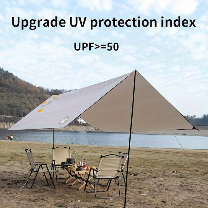 Cort umbrar impermeabil 3m x 5m, protecție UV, cu 2 stâlpi metalici