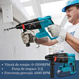 Ciocan Rotopercutor 48V , 0-1200RPM, 3 functii, 2 acumulatori