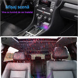 Incarcator auto retractabil 4-in-1 Fast Charge, 2 cabluri retractabile lightning & type-C, Iluminare RGB, proiectie stelara laser