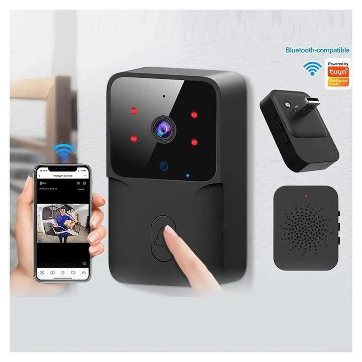 Sonerie video cu camera Wireless 720P, microfon bidirectional, alerta vizuala, WiFi