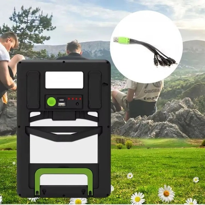 Panou solar 15W cu acumulator 1200mAh, GD-100S, portabil, cu mufe pentru incarcare devide-uri, 29x19cm, negru