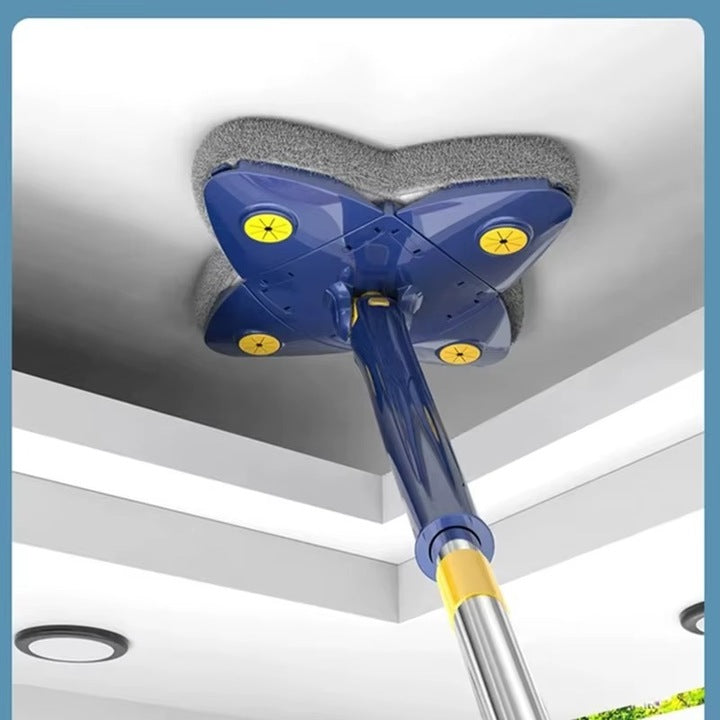 Mop plat cu 4 colturi , versatil, cap rotativ 360°, sistem revolutionar de stoarcere, usor de folosit, uscat, umed
