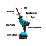 Fierastrau Electric tip Sabie cu 2 Acumulatori 48V + 4 Lame CADOU