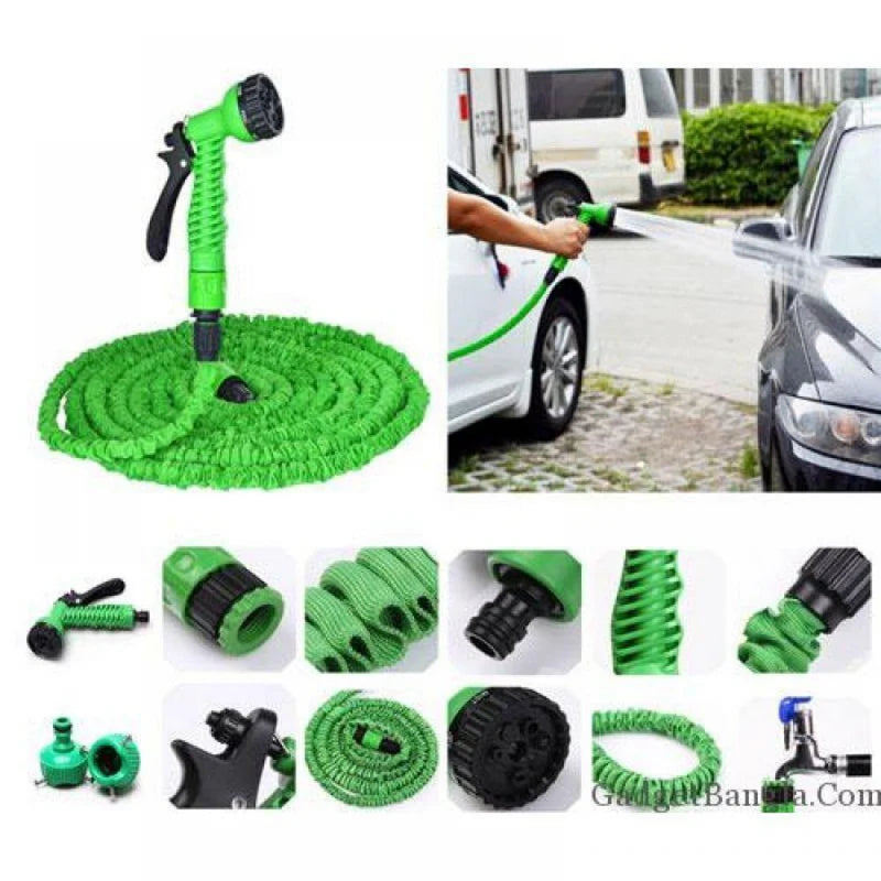 Furtun extensibil de gradina de 60 metri + dispozitiv pentru pulverizarea apei