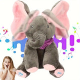 Jucarie interactiva Elefant Cucu-Bau, canta, vorbeste, flutura urechile + Jucarie cactus, canta, danseaza si imita cuvinte CADOU