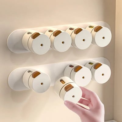 Set 4 recipiente pentru condimente , montare pe perete, prindere magnetica