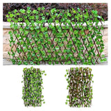 Gard decorativ artificial cu frunze, extensibil