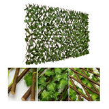 Gard decorativ artificial cu frunze, extensibil