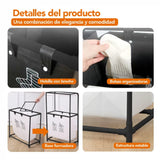 Cos de rufe metalic cu 3 nivele, 4 sectiuni, 124 x 57 x 44 cm