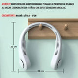 Mini-ventilatorul portabil pentru gât, cu acumulator și 3 trepte de viteză!