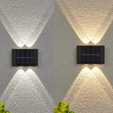 Set 4 x Lampa de perete, lumina solara cu 4 Leduri, pentru exterior, senzor de miscare