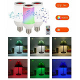 Bec bluetooth LED cu boxa RGBW, telecomanda, 9W