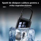 Compresor portabil 150 PSI (10,3 bar), afisaj digital LCD, lanterna LED, baterie 4000 mAh